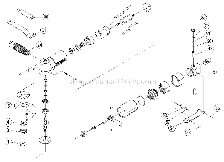 Porter Cable PTX4 (Type 0) Grinder Air Angle Power Tool Page A Diagram